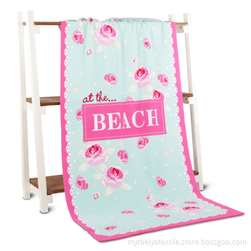 Custom Silk Printed 100% Cotton Beach Towel